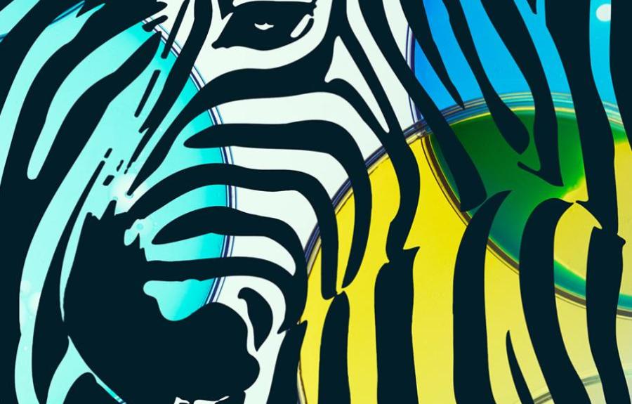 Zebra composite graphic by Laura Chichisan/College of Arts and Sciences
