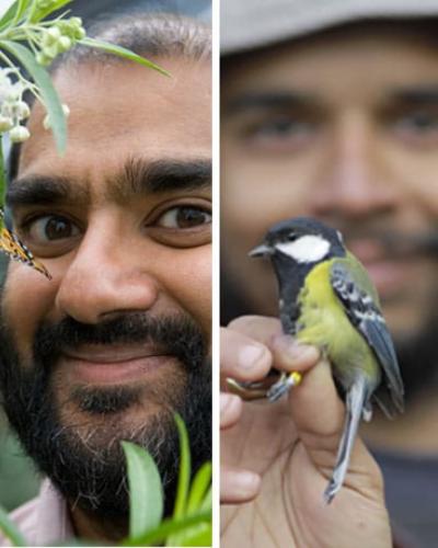 Anurag with bird