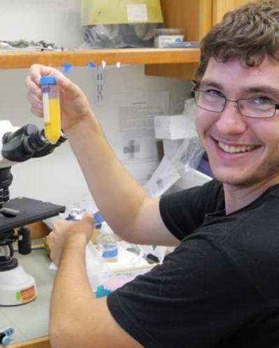 Student working in the lab