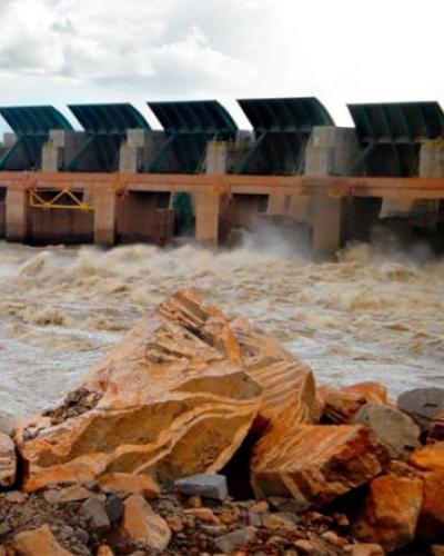 The Santo Antônio hydropower dam, recently built in the Brazilian Amazon.